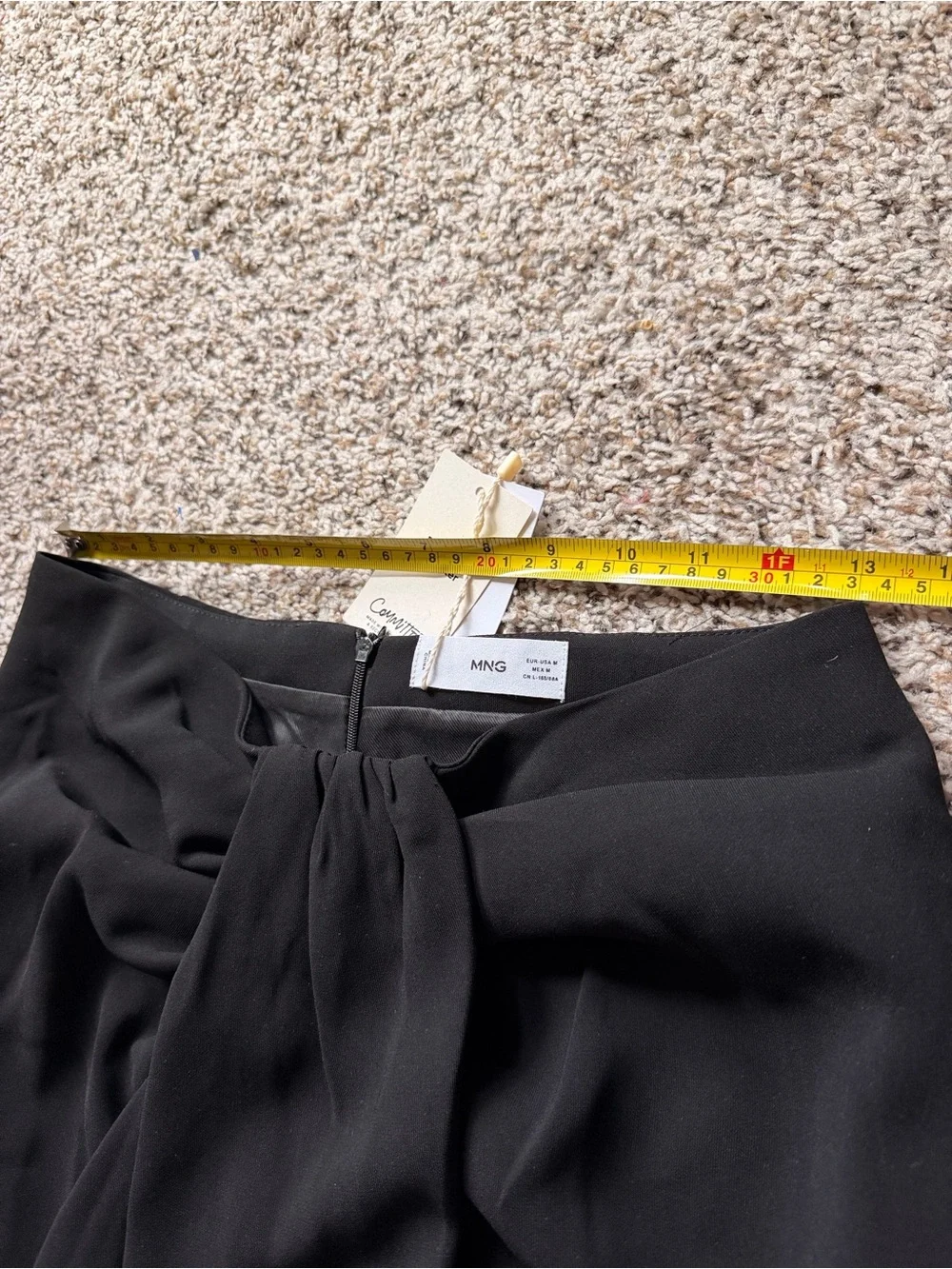 Nwt mango Black front pleat Draped Midi Skirt - Women - Picture 6 of 8